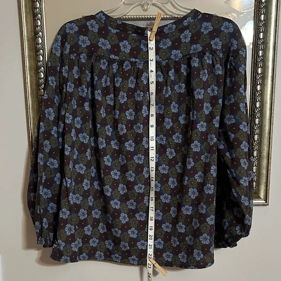 Toad&Co Manzana Blue Floral Peasant Blouse, Women’s Small - Picture 3 of 5